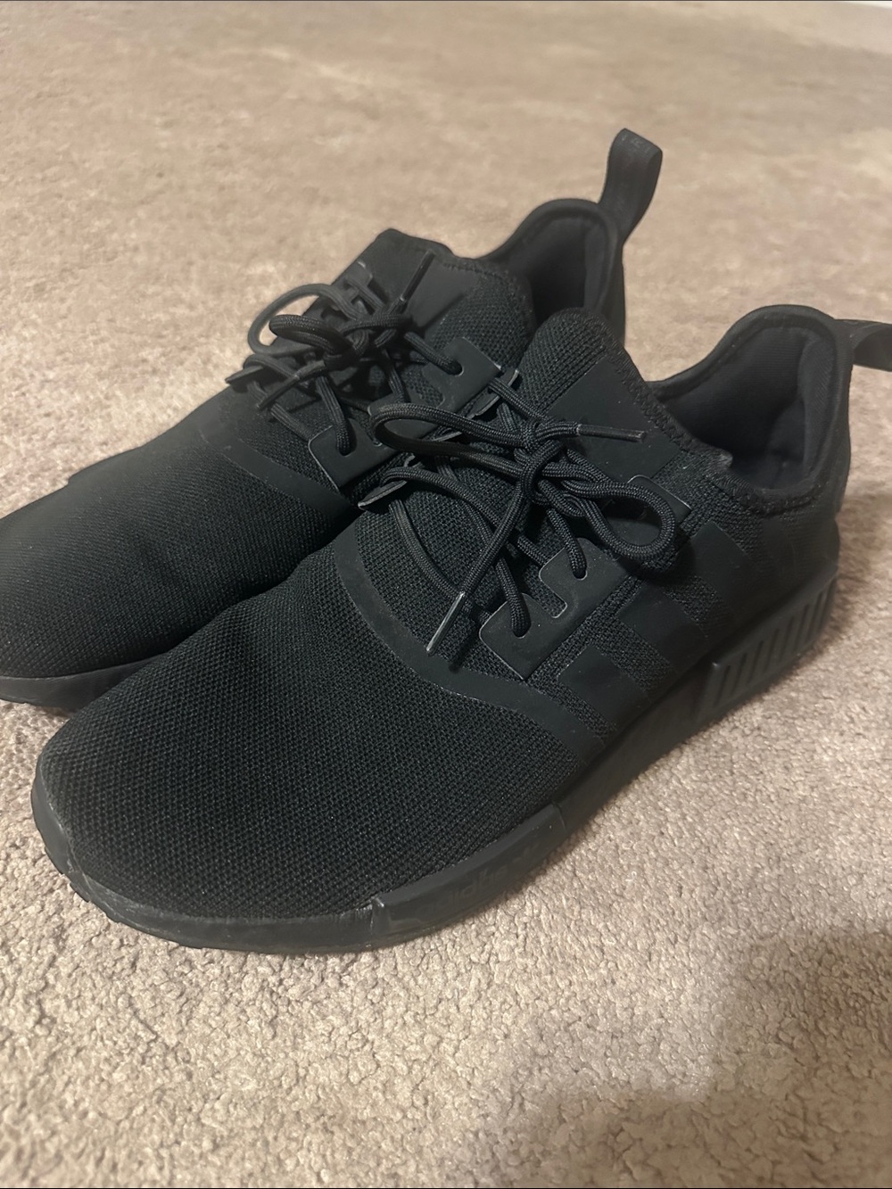 adidas Men's All-Black Knit Casual Sneakers